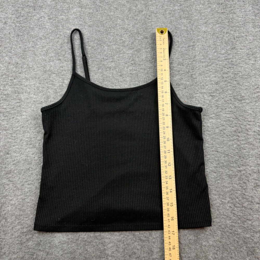 American‎ Eagle Camisole Women Small Black Ribbed Adjustable Strap Cami Tank Top - Picture 3 of 6
